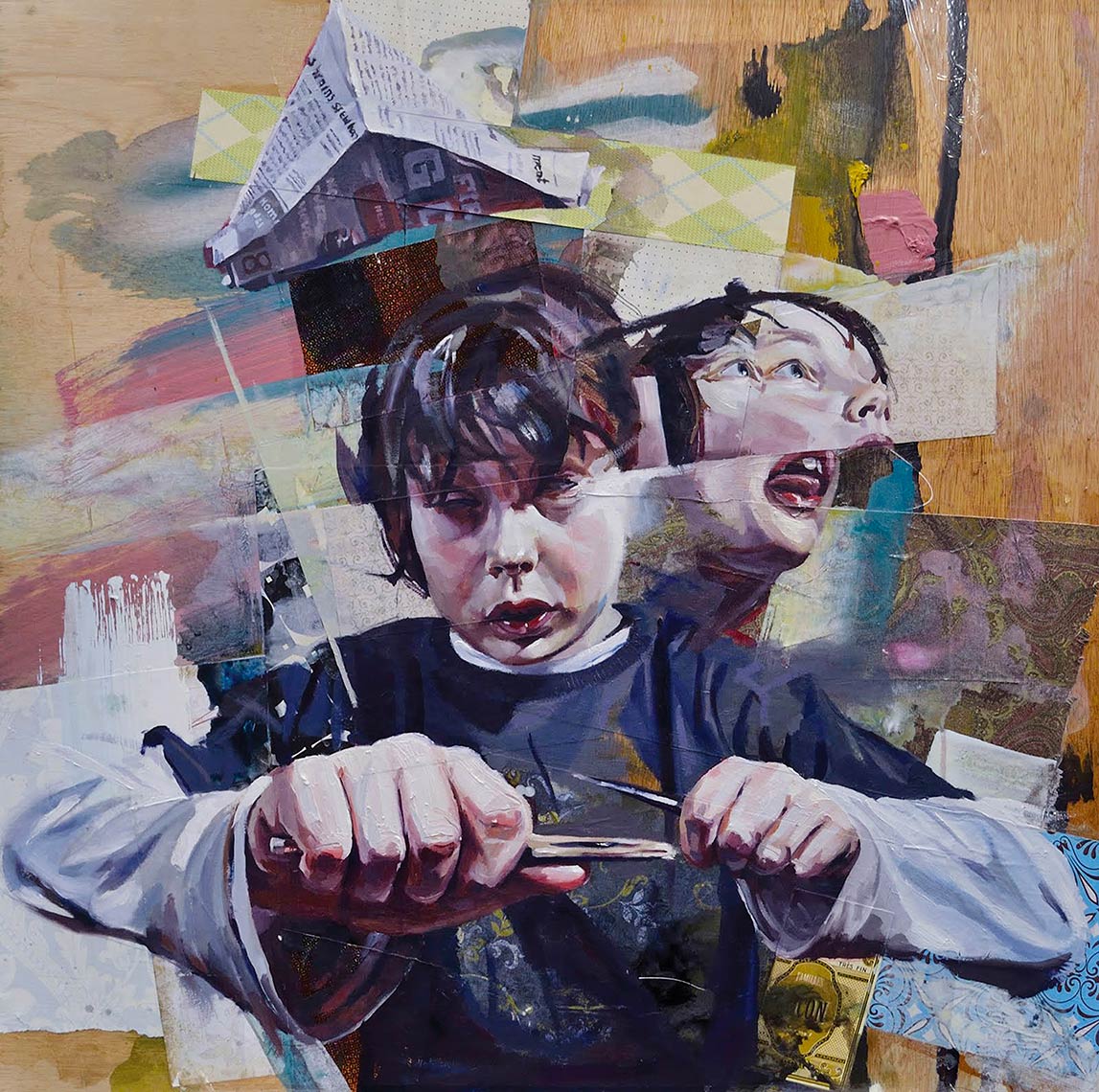 Fractured-Seconds_2012_Collage-and-Oil_32x32